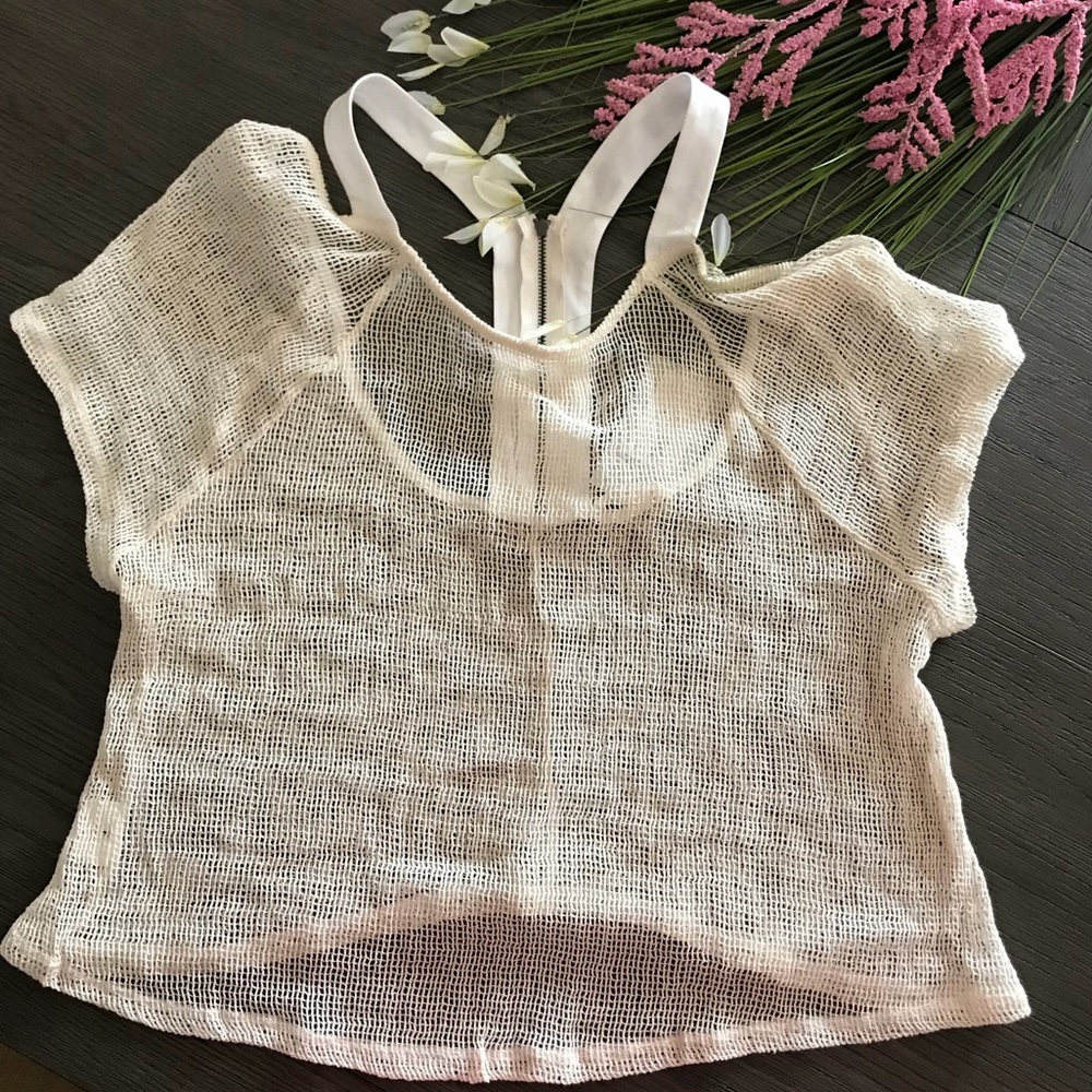 Cream Net Top